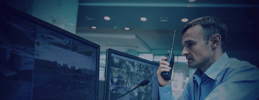 Logistics security specialist monitoring live shipment activity